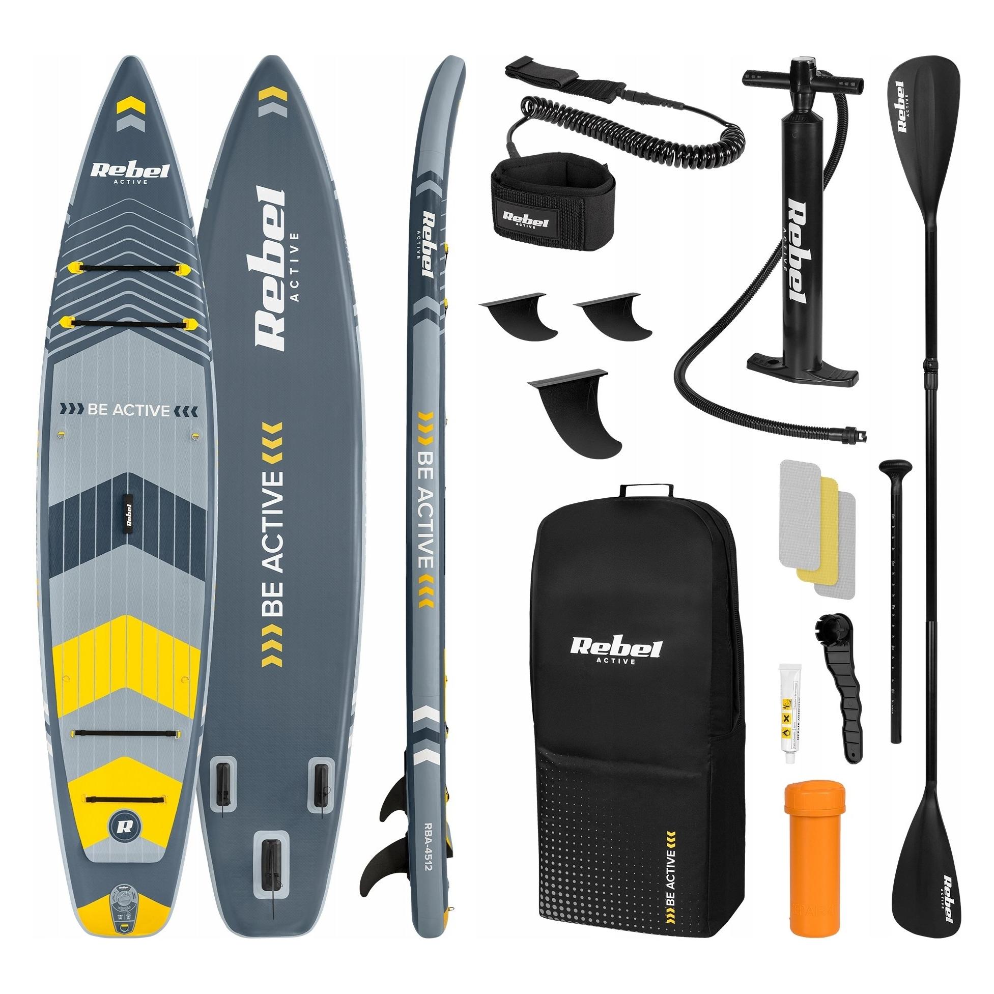 Rebel Deska SUP ACTIVE PRO Touring 381x81x15 zestaw (12'6") (RBA-4512)