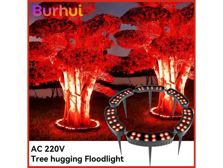 Éclairage LED de jardin, lampadaire de pelouse AC220V, projecteur extérieur rond étanche en aluminium, lampes de sol pour aménagement paysager, lampes à poser sur les arbres
