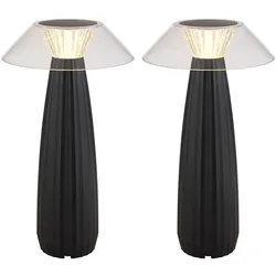 2x LED Tischlampe Tischleuchte Wohnzimmerleuchte Touchdimmer USB Akku H 28 cm