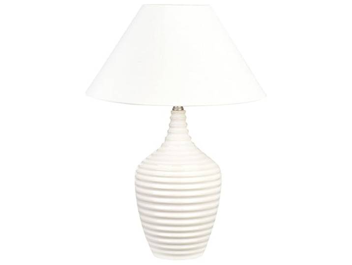 Tischlampe mit Keramiksockel Raumbeleuchtung Lampenschirm Beige Celeste