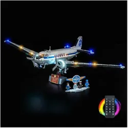 BrickBling LED Beleuchtungs-Set für LEGO 11378 Douglas DC-3 PAN AM Passagierflugzeug mit Fernbedieung