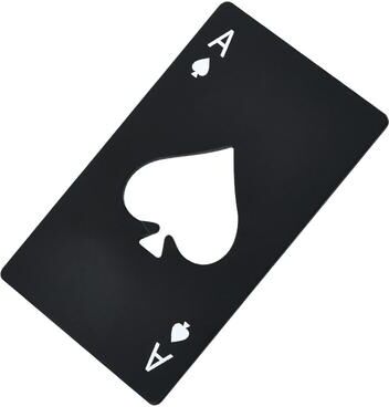 Inspire Daily Merch Premium Stainless Steel Wallet Bottle Opener With Poker Design black