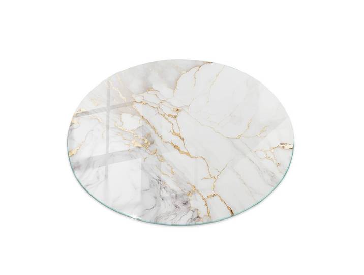 GLASPLATTE Ø50 Eleganter Marmor mit Adern