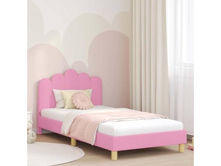RJPLMFV Kinderbettgestell, Rosa, 90 x 200 cm Holzwerkstoff, Lattenrost inklusive, modernes Design, einfache Montage