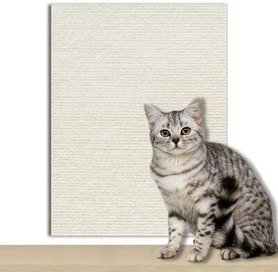 Uplift Essentials Custom Fit Wear Resistant Cat Climbing Mat Self Adhesive Wall & Furniture Guard beige 11.8 In X 78.7 In