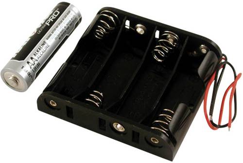 Hammond Electronics BH4AAW Batteriehalter 4 x AA Kunststoff Schwarz 1St.