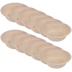 Zuckerrohrschüsseln 12er-Set - Biologisch abbaubare Teller für Partys & Catering - Umweltfreundlich, 350ml - Für heisse & kalte Speisen