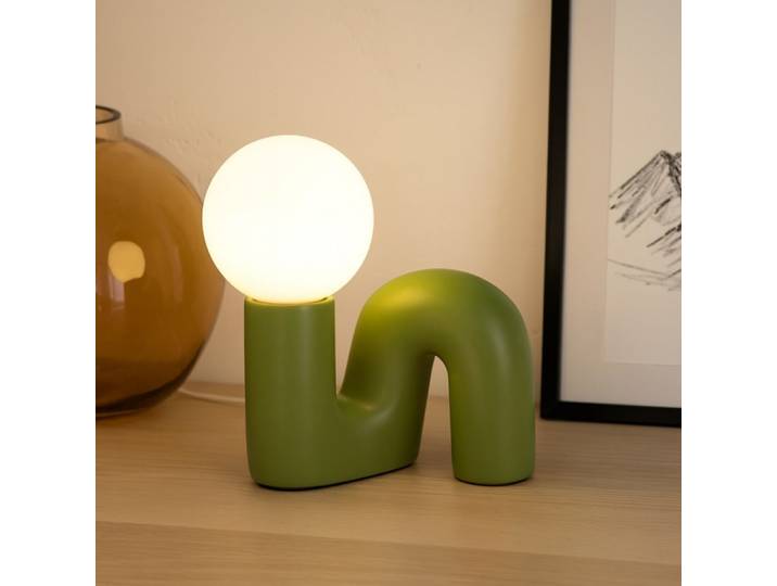Lampe design en céramique vert