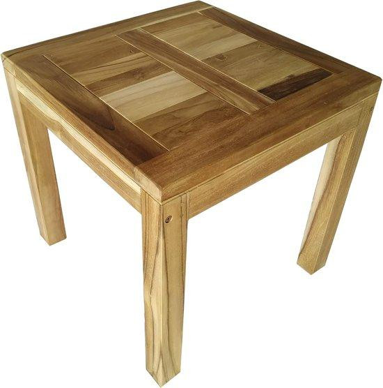 Famanu eettafel en tuintafel van massief hout, 50 x 50 cm