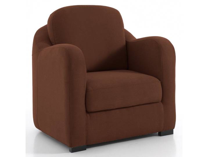 IBIZA - Fauteuil cabriolet - Velours, Chocolat