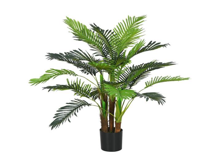 Homcom Künstliche Pflanzen, Kunst Palme, 100 cm Kunstpflanze mit 27 Zweige Grün, Kunststoff, 100 cm, Dekoration, Blumen & Blumentöpfe, Kunstpflanzen