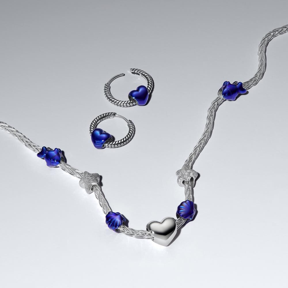 PANDORA Mini Charm Fisch aus blauer Emaille und Silber blau