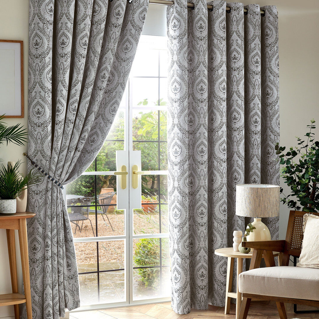 Marlow Home Co. Apolinaras Victoria Ring Top Eyelet Curtains Red 229cm Width x 229cm Drop