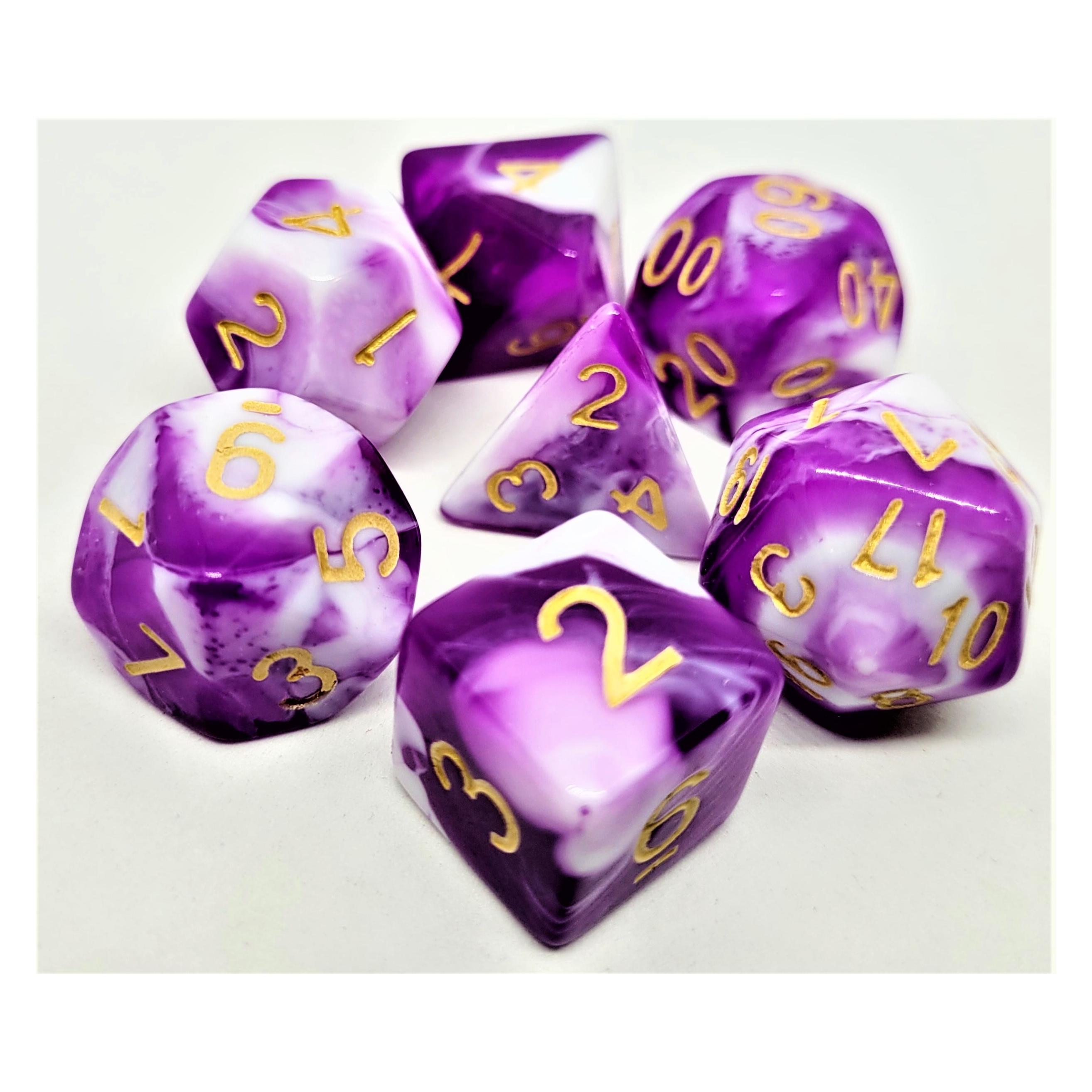 Dice4friends Würfelset Racing: Purple/White (7) (DIC37321)
