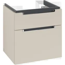Villeroy & Boch Subway 2.0 Waschtischunterschrank, 2 Auszüge, Waschbecken mittig, 587x590x454mm, A90910VN, Farbe: Truffle Grey