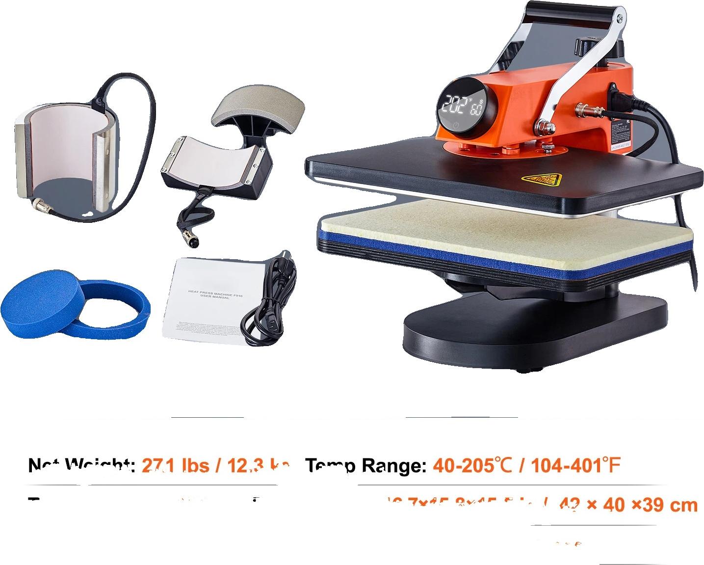 Heißpressmaschine, schnelle Erwärmung, benutzerfreundliches Design, 8 in 1