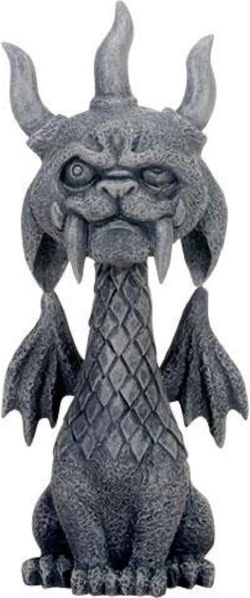 Gargoyle Beeldje - Handgeschilderd Gotisch Figuur - Grijs - Breedte: 6.5 cm