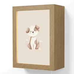 WANDLEUCHTE Hund - Gefleckt - Braun Wandlampe 15x20 cm Wandlampe