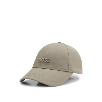 Baseball Cap BOSS "Ari", Damen, beige (dunkelgrün 308), Web, Baumwolle, unifarben, Caps, mit BOSS Logostickerei Ton in Ton, unisex