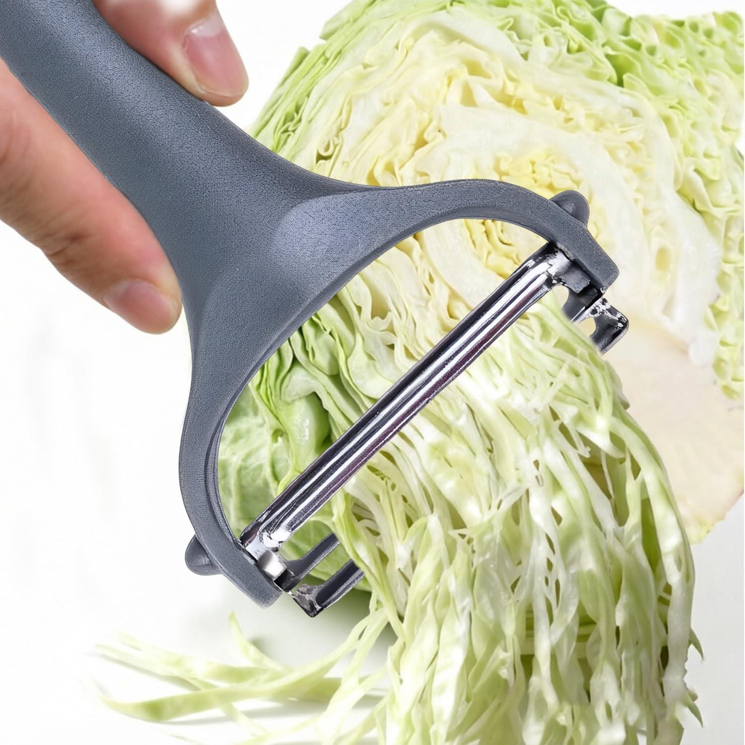 Dripio Krautschnitzler brede groenteschiller met dubbel lemmet, grijs
