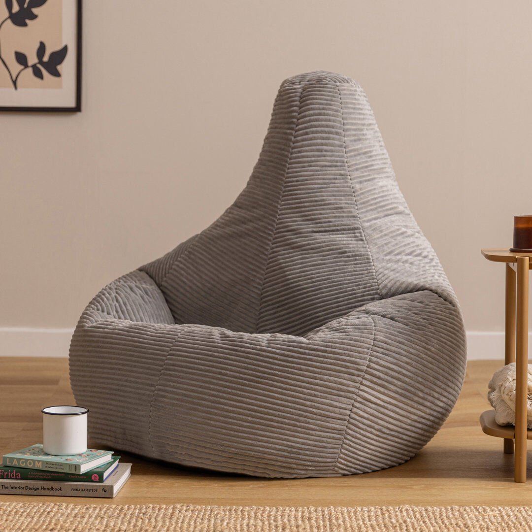 icon Dalton Corduroy XL Recliner Bean Bag, Teal Grey Large