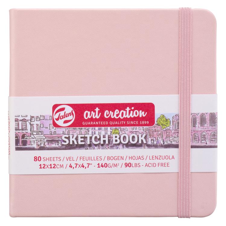 Talens Malbuch 12 x 12 cm Pastellrosa (12 x 12 cm, Blanko) (9314014M)