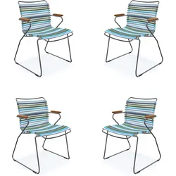 HOUE CLICK Set – 4 Design Gartenstühle mit Armlehnen