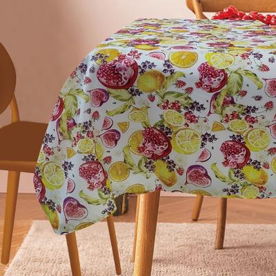 Violet Linen European Lemon Citrus Fruits Berries Pattern Tablecloths
