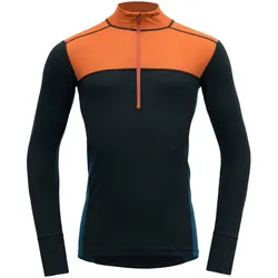 DEVOLD LAUPAREN MERINO 190 ZIP NECK orange/schwarz - S