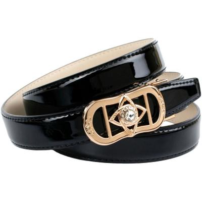 Ledergürtel ANTHONI CROWN, Damen, Gr. 75, schwarz, Leder, unifarben, Gürtel Ledergürtel, mit exklusiver Koppelschließe, Lackleder