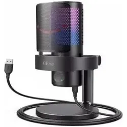 Fifine A9 RGB Gaming-Mikrofon Podcasts Ströme Stativ Schwarz, Mikrofon