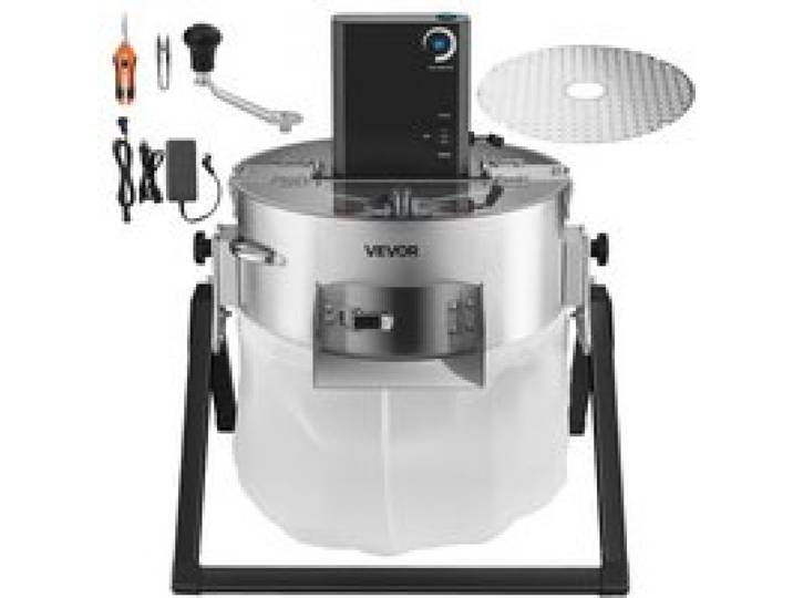 VEVOR Erntemaschine, 2-in-1 Manuell & Elektrisch, 370 mm Knospenschneider mit Edelstahlklingen, Nass-Trocken-Hydrokultur-Schneidemaschine mit Trockenrost, für Pflanzenknospen & Blumen