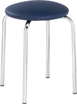 Nowy Styl Hocker, stapelbar, 4-Fuß-Gestell, Kunstleder-Bezug, H 440 mm, blau
