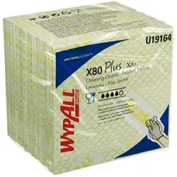 WypAll X80 Plus Kimberly Clark 1/4 Falz 1x 30 Tücher gelb 1-lagig, 1/4 Falz, 1 Beutel x 30 Tücher