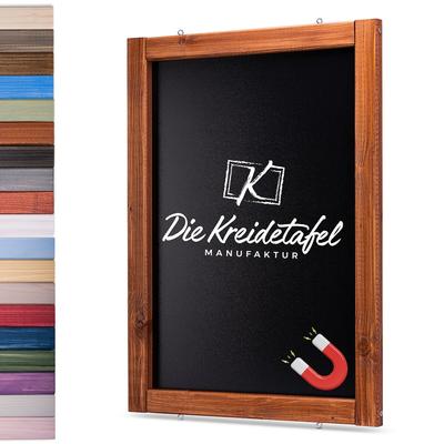 Die Kreidetafel Manufaktur Magnetische Kreidetafel - Magnettafel mit Holzrahmen / Teak 60x120cm