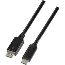 LogiLink USB-C® / DisplayPort Adapterkabel USB-C® Stecker, DisplayPort Stecker 1.80 m Schwarz UA0335 4K UHD USB-C®-Displaykabel