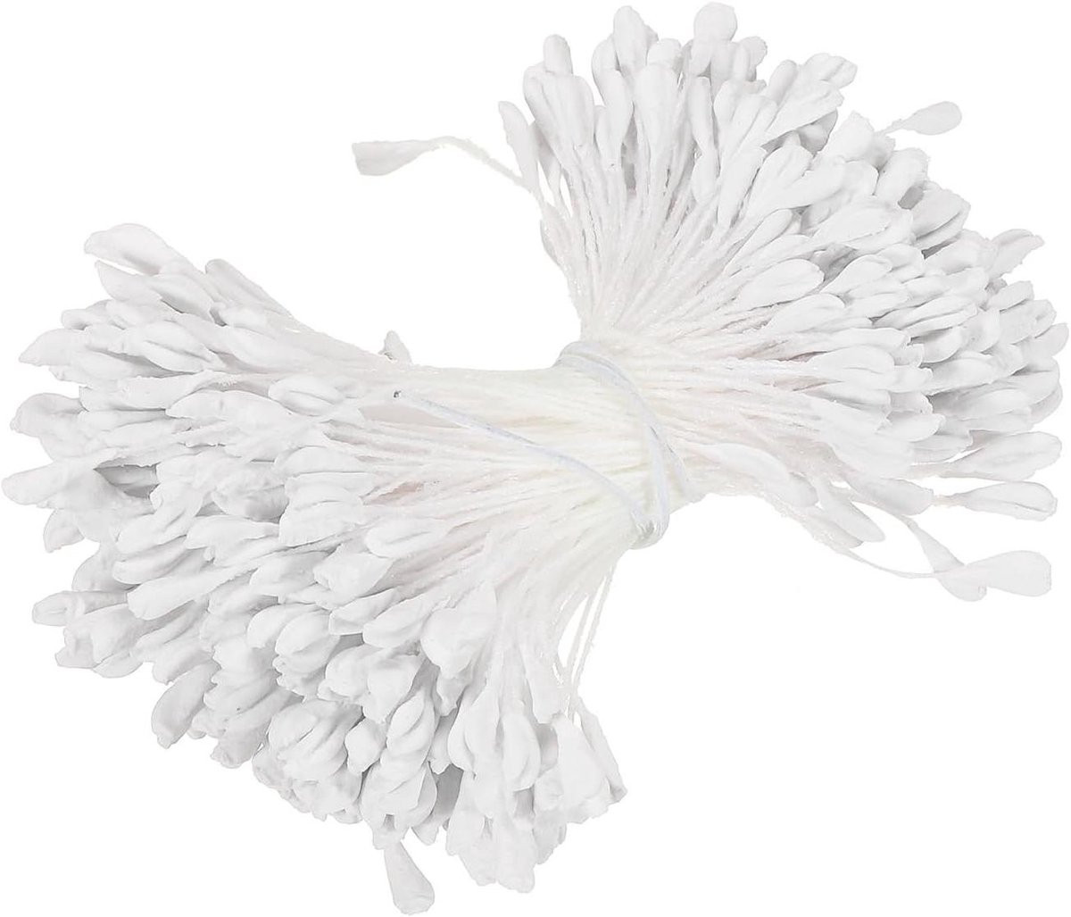 Bloem Meeldraden - Kunstbloem Accessoires - Handgemaakte Decoraties - Dubbele Kop Parel - 340 Stuks - Wit