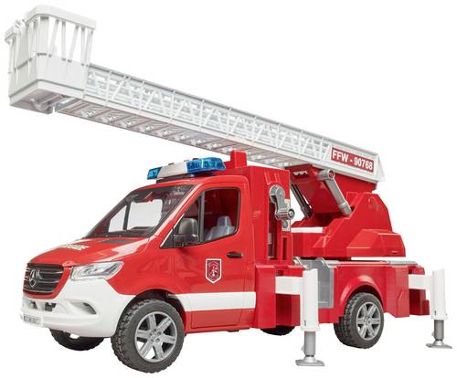 bruder Einsatzfahrzeug Modell Mercedes Benz Sprinter Feuerwehr mit Drehleiter Fertigmodell PKW Modell