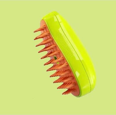 PetsAreLife 3 in 1 Electric Pet Grooming Brush With Steam Massage Sprayer For Dogs & Cats green