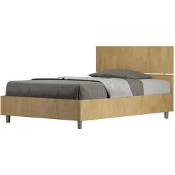 Queen-Size-Bett mit Container 120x190, geradem Kopfteil aus Demas-Eiche
