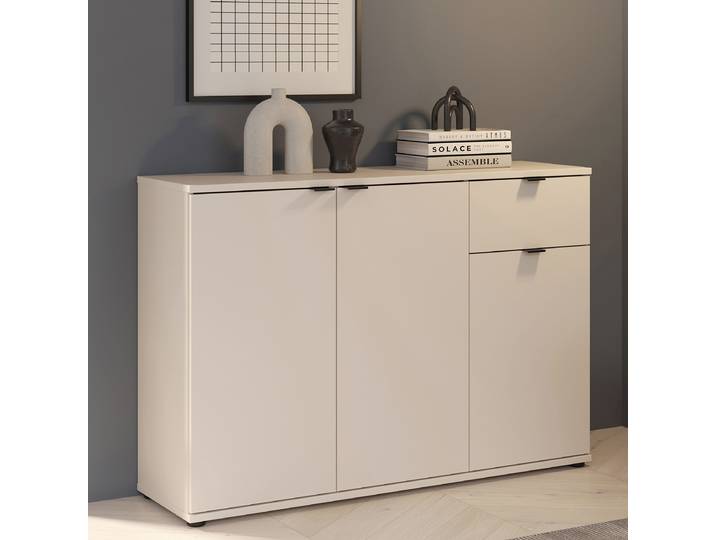 Commode avec un tiroir 120cm Beige/Cachemire