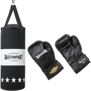 Bad-Company Boxsack Junior, gefüllt mit Textilresten, 7,6 kg, für Kinder, 55 cm, zum Aufhängen, Set mit Boxhandschuhen