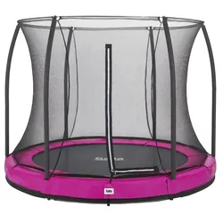 Salta Trampolin Comfort Edition Ground mit Sicherheitsnetz Ø 183 cm pink