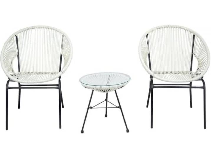 Habitat et Jardin Acapulco Gartenmöbel-Set Poli - 2 Sitze - Weiß