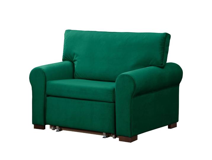 Fauteuil Basic Country Vert/Vert Velours Krysia 125 x 90 x 90cm