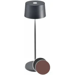 Zafferano »Olivia Pro« LED-Tischleuchte dimmbar rostbraun