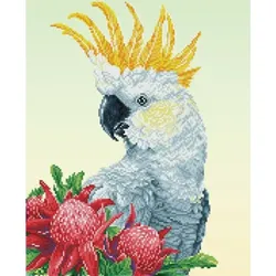 DIAMOND DOTZ Original Diamond Painting Set White Cockatoo & Warathas 41x51 cm ab 8 Jahren