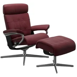 Stressless Sessel mit Hocker Erik Cross Leder Rot Batick Bordeaux M (Medium)