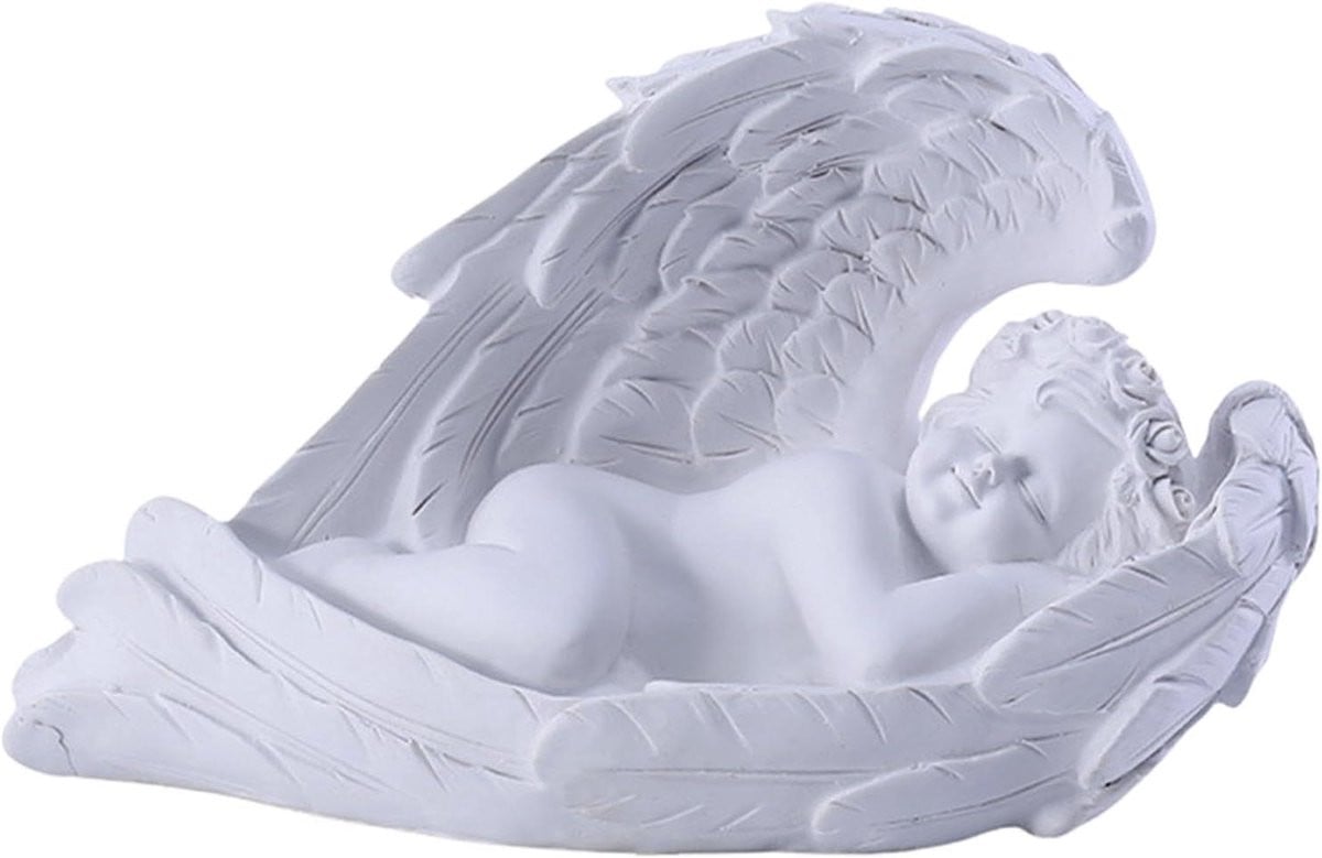 Wit Engelen Beeldje Beschermengel Figuur Hoogte: 18 cm
