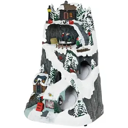 WellHome - Weihnachtsdorf zur Dekoration mit LED-Lichtern und Bewegung 19,6x17,7x30,1cm